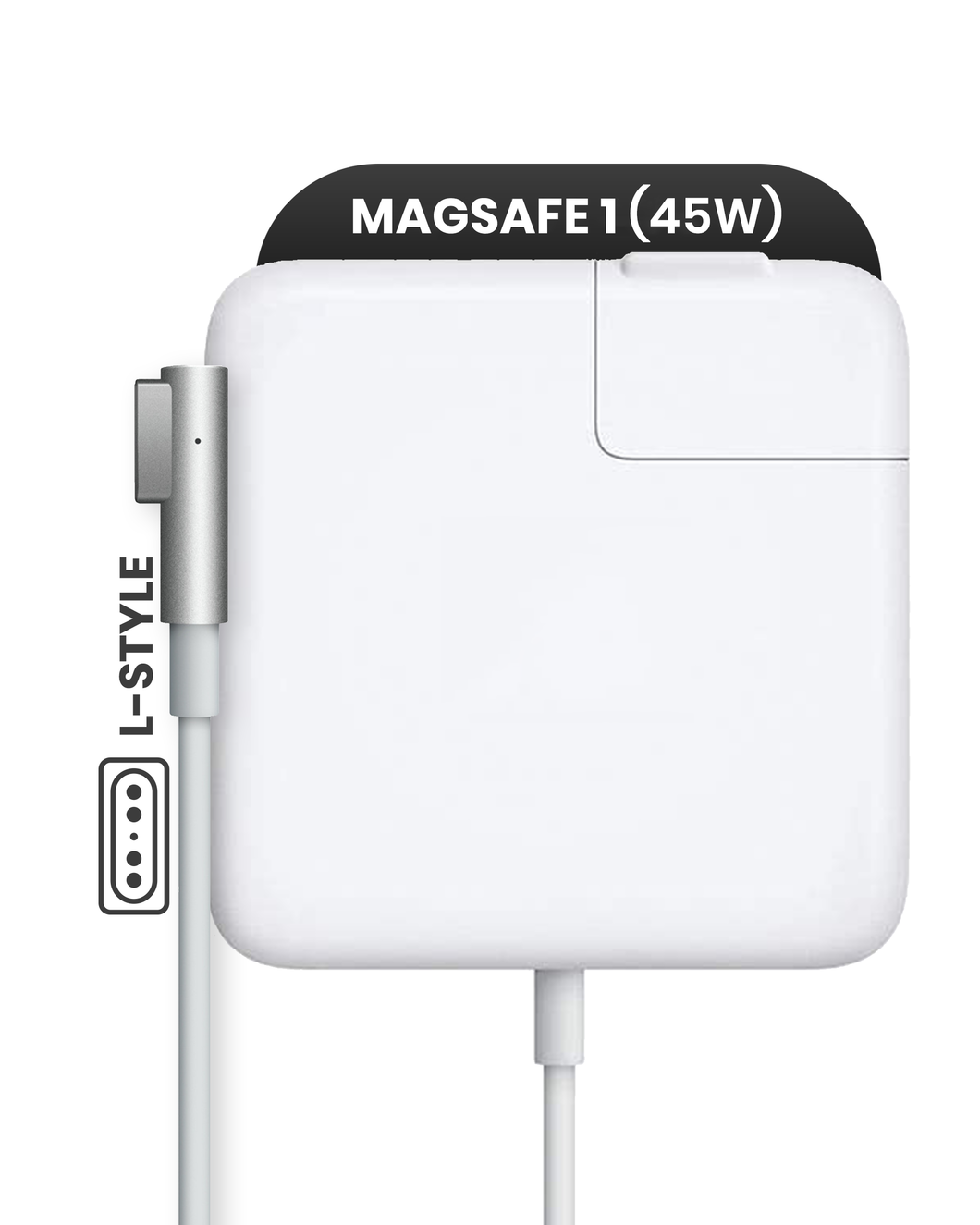 45W MAGSAFE 1 POWER ADAPTER WITH ATTACHED CABLE COMPATIBLE FOR MACBOOK (L-STYLE) (USED OEM PULL)