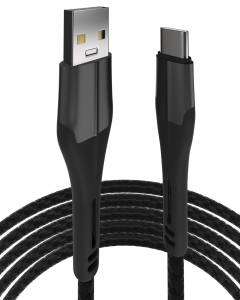 3 FT USB TYPE C TO USB TYPE A CABLE (AMPSENTRIX) (ALPHA) (BLACK)