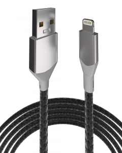 3 FT NON-MFI LIGHTNING TO USB TYPE A CABLE (AMPSENTRIX) (INFINITY) (SILVER)