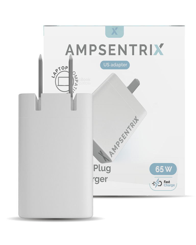 65W USB TYPE C GAN WALL POWER ADAPTER (AMPSENTRIX) (110V USA)