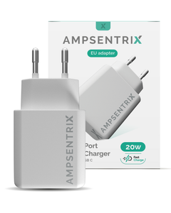 2 PLUG - 20W USB TYPE C AND USB TYPE A WALL POWER ADAPTER (AMPSENTRIX) (220V EURO)