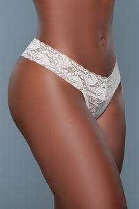 BW1160N V Cut Lace Panties - Nude