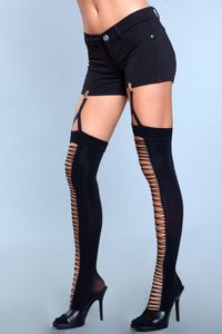 1929 Illusion Clip Garter Thigh Highs