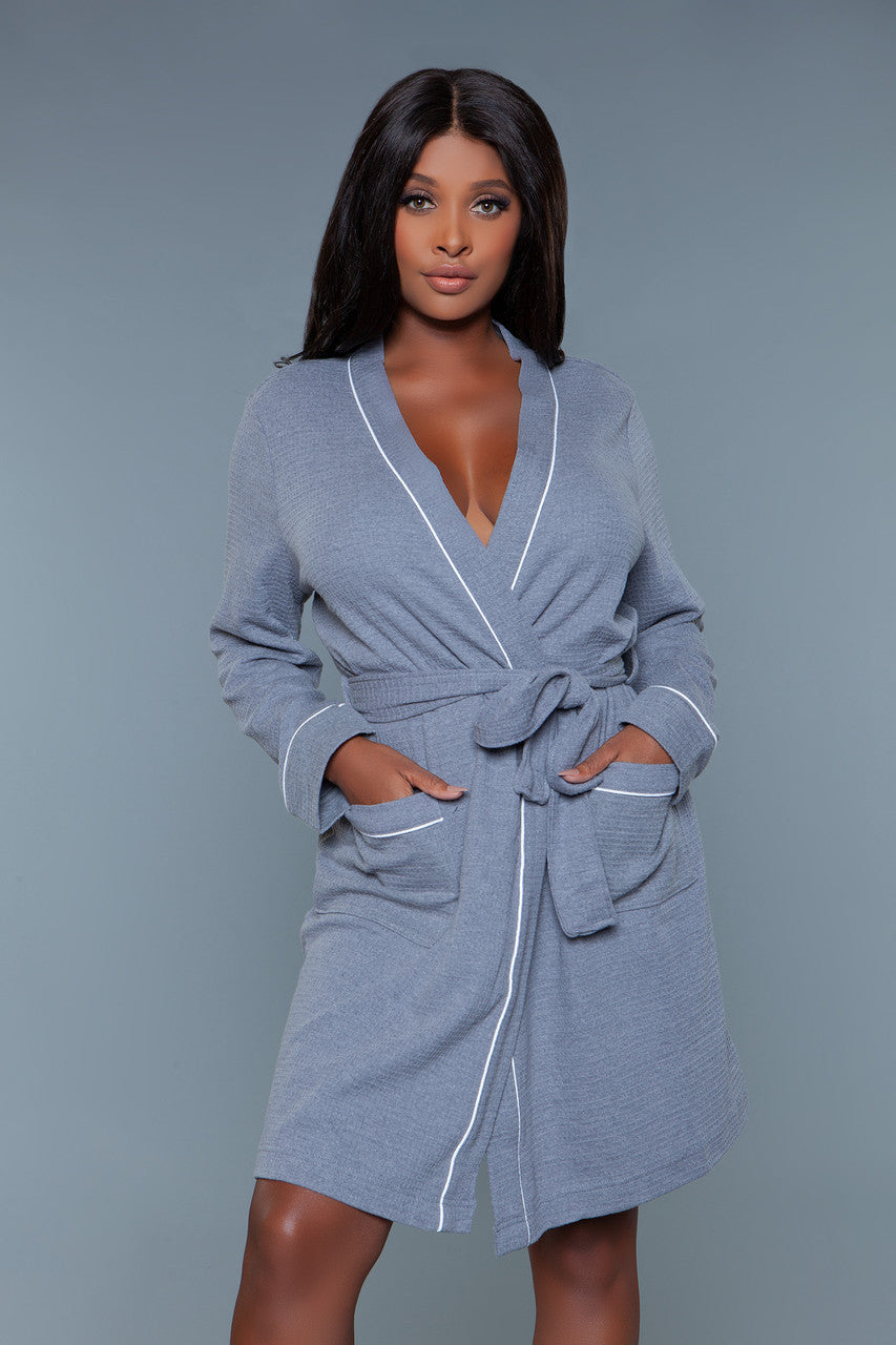 2258 Waffle Robe Grey