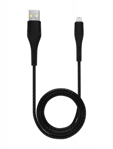 3 FT MFI LIGHTNING TO USB TYPE A CABLE (AMPSENTRIX) (ALPHA) (BLACK)