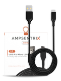 3 FT MICRO USB TO USB TYPE A CABLE (AMPSENTRIX) (INFINITY) (BLACK)