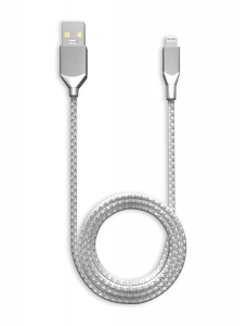 6 FT NON-MFI LIGHTNING TO USB TYPE A CABLE (AMPSENTRIX) (INFINITY) (SILVER)