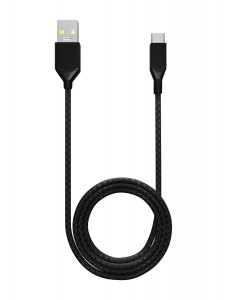 6 FT USB TYPE C TO USB TYPE A CABLE (AMPSENTRIX) (INFINITY) (BLACK)