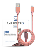 6 FT NON-MFI LIGHTNING TO USB TYPE A CABLE (AMPSENTRIX) (INFINITY) (PINK)