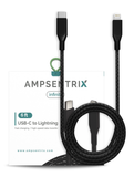 6 FT NON-MFI LIGHTNING TO USB TYPE C CABLE (AMPSENTRIX) (INFINITY) (BLACK)