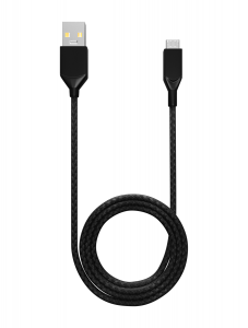 6 FT MICRO USB TO USB TYPE A CABLE (AMPSENTRIX) (INFINITY) (BLACK)