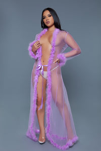 BW1650LAV Marabou Robe Lavender