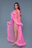 BW1650NP Marabou Robe Neon Pink