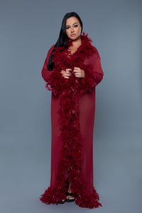 BW834MAR Glamour Robe Maroon