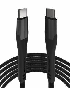 3 FT USB TYPE C TO USB TYPE C CABLE (AMPSENTRIX) (ALPHA) (BLACK)