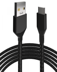 3 FT USB TYPE C TO USB TYPE A CABLE (AMPSENTRIX) (INFINITY) (BLACK)