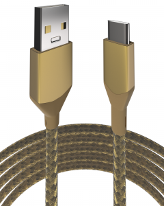 3 FT USB TYPE C TO USB TYPE A CABLE (AMPSENTRIX) (INFINITY) (GOLD)