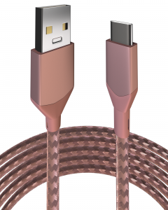 3 FT USB TYPE C TO USB TYPE A CABLE (AMPSENTRIX) (INFINITY) (PINK)