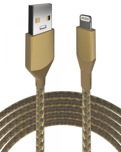 3 FT NON-MFI LIGHTNING TO USB TYPE A CABLE (AMPSENTRIX) (INFINITY) (GOLD)