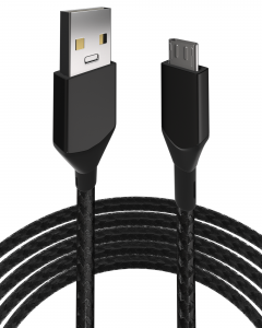 3 FT MICRO USB TO USB TYPE A CABLE (AMPSENTRIX) (INFINITY) (BLACK)