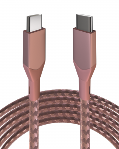 3 FT USB TYPE C TO USB TYPE C CABLE (AMPSENTRIX) (INFINITY) (PINK)