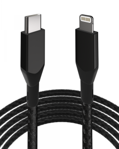 3 FT NON-MFI LIGHTNING TO USB TYPE C CABLE (AMPSENTRIX) (INFINITY) (BLACK)