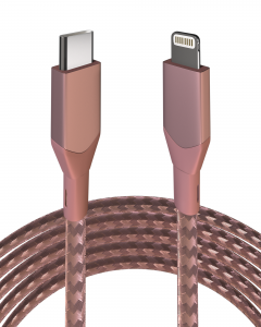 3 FT NON-MFI LIGHTNING TO USB TYPE C CABLE (AMPSENTRIX) (INFINITY) (PINK)